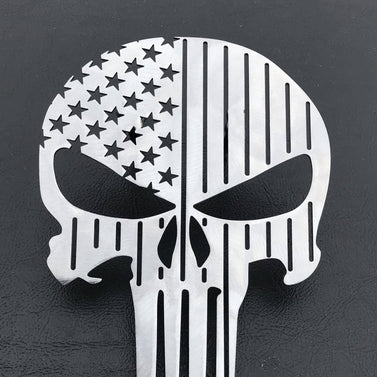Punisher Flag Grill Emblem | Merica Metal Worx