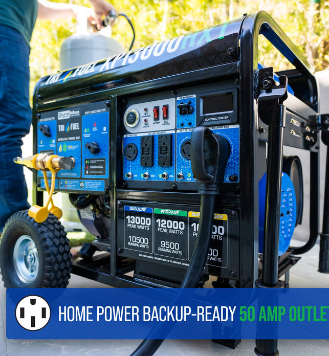 In-Stock DuroMax XP13000HXT 13,000 Watt Tri Fuel Portable Generator w/ CO Alert