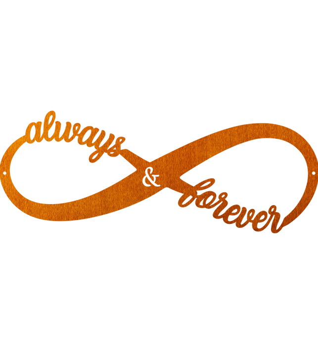 Always & Forever Infinity Metal Sign Home Decor | Merica Metal Worx