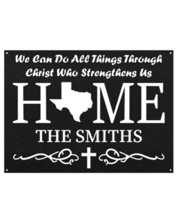 State Family Name Home Metal Wall Art