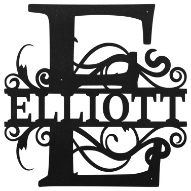 Custom Metal Vine Monogram Sign – Handmade, Black Or White, 12/16/24in, Indoor/Outdoor