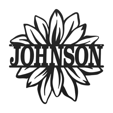 Sunflower Family Name Metal Monogram Decor