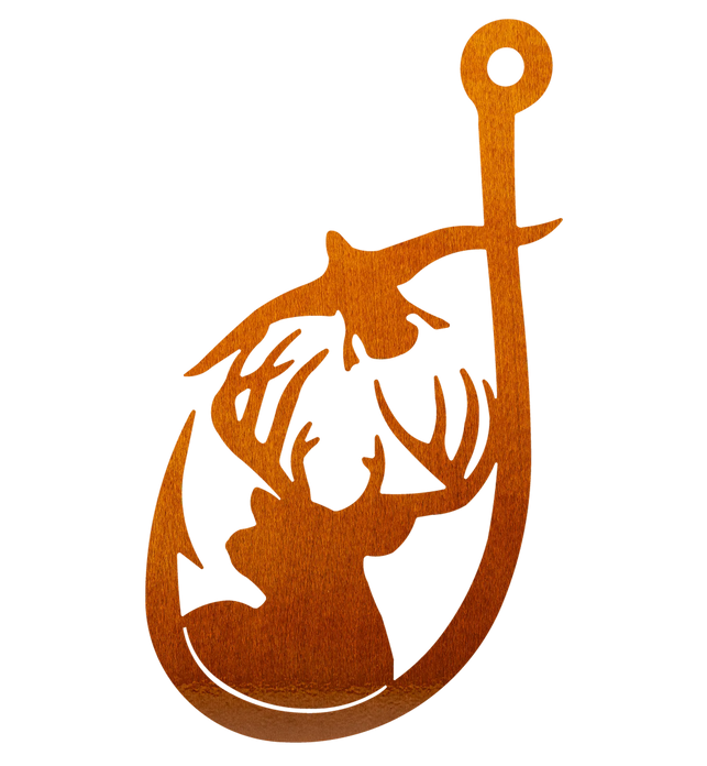 duck buck fish hook Hunting and Fishing Metal Wall Decor