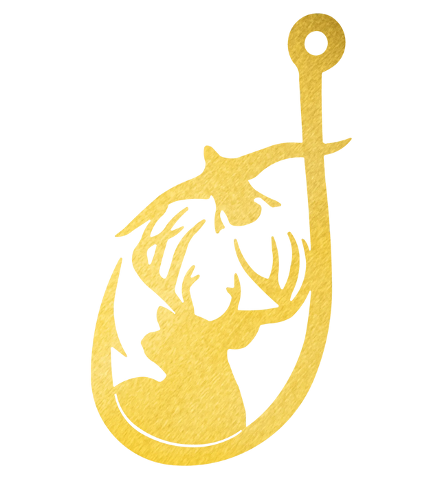 duck buck fish hook Hunting and Fishing Metal Wall Decor