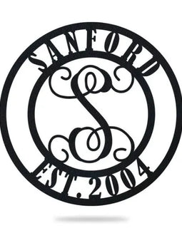 Family Established Monogram A-Z Design - dxf - svg - Digital Download - Laser Cut - CNC - Plasma Water jet - Vector - Cut Files