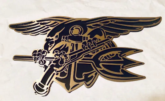 Navy Seal Trident Logo Metal Art Version 2