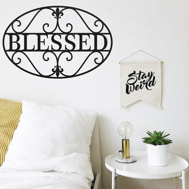 Blessed Metal Sign Home Decor