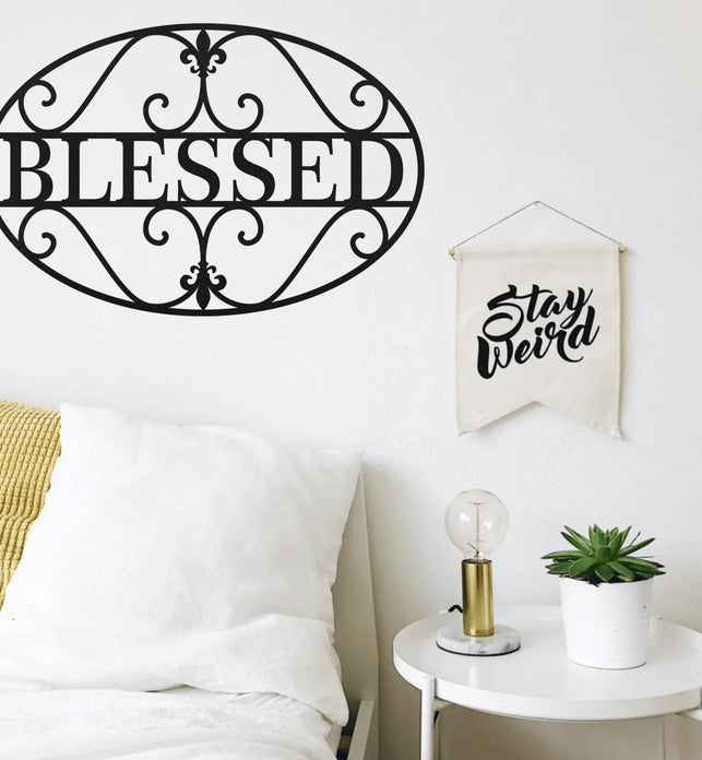 Blessed Metal Sign Home Decor