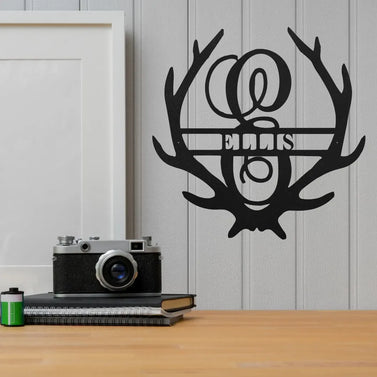 Antler Letter Family Name Metal Monogram