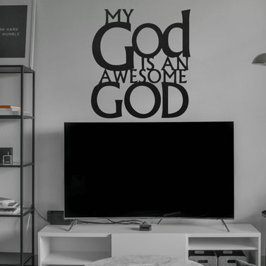 My God is Awesome Faith Metal Sign Decor