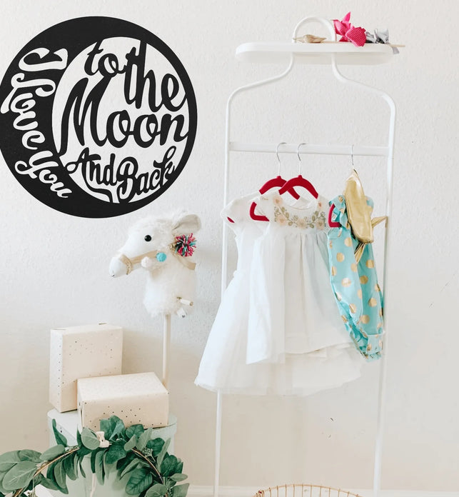 I Love You to the Moon And Back Metal Decor 