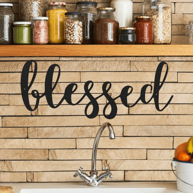 Blessed Metal Sign Home Decor