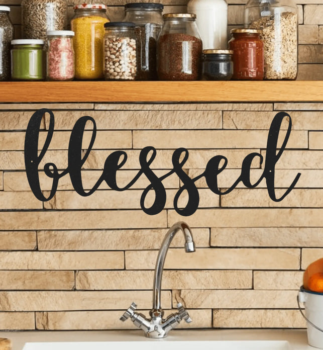 Blessed Metal Sign Home Decor