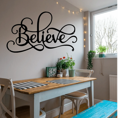 Believe Faith Home Decor Metal Sign 