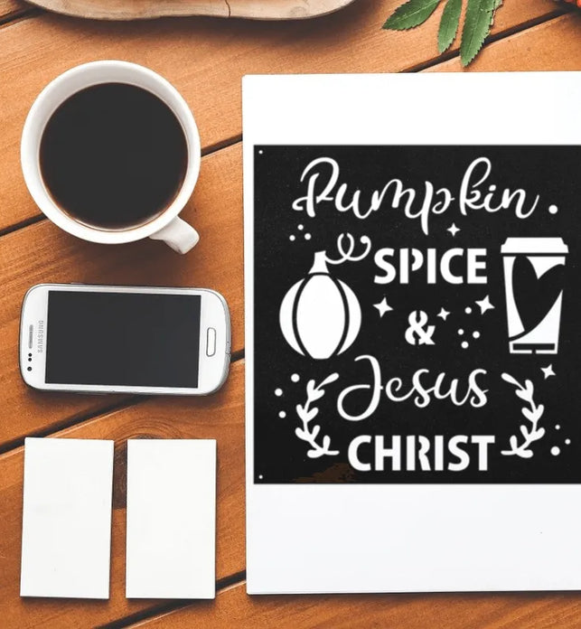 Pumpkin Spice & Jesus Metal Sign Home Decor