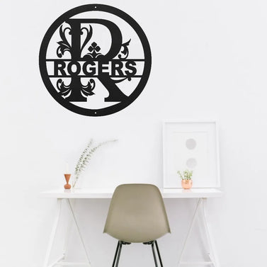 Regal Round Family Name Metal Monogram Wall Decor