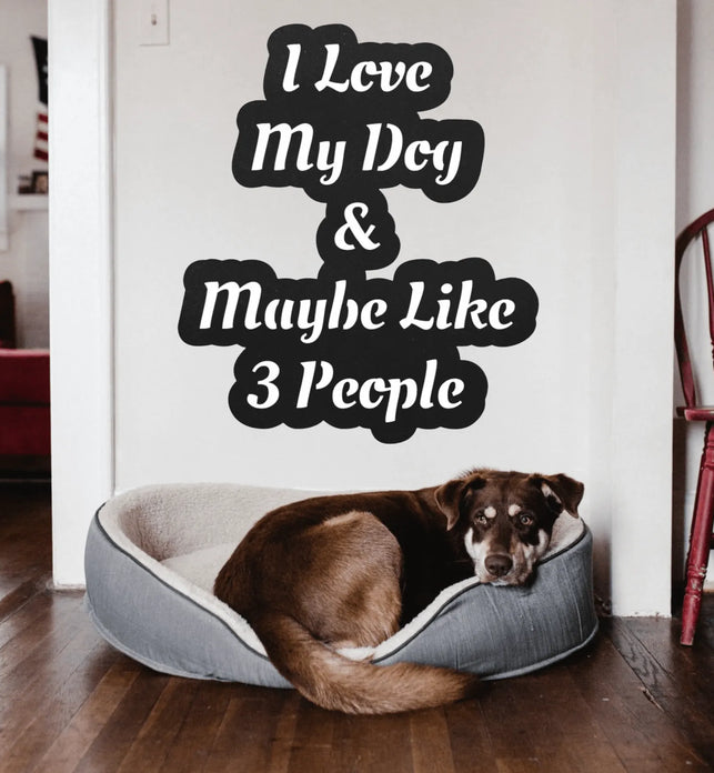 I Love My dog & Maybe Like 3 People Metal Wall Art