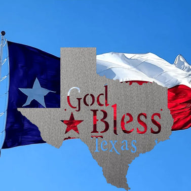 God Bless Texas Home Metal Decor