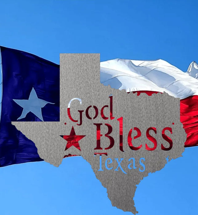 God Bless Texas Home Metal Decor