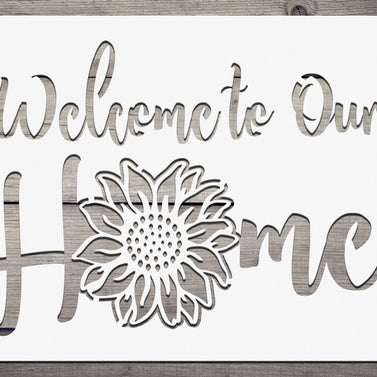 Welcome to Our Home Sunflower Metal Sign Home Decor