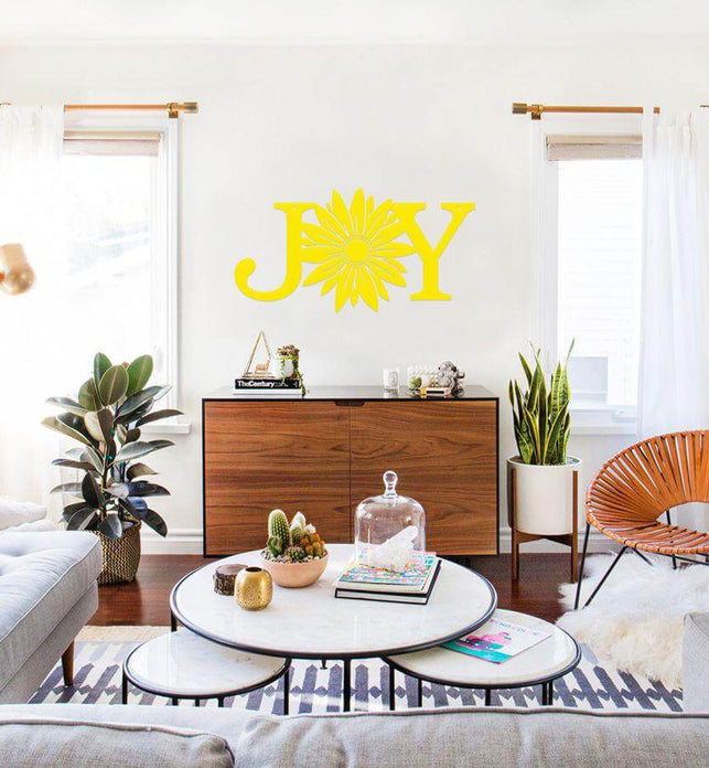 Joy Sunflower Metal Sign Home Decor