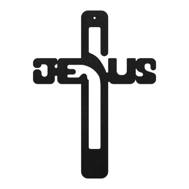 Jesus Cross Metal Sign Decor