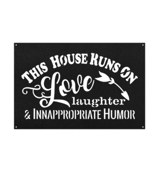 This House Runs on Love Metal Sign Home Decor