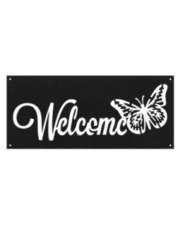 Butterfly Welcome Metal Sign Home Decor
