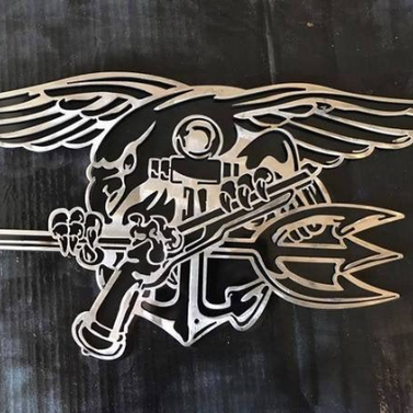 Navy Seal Trident Logo Metal Art Version 2