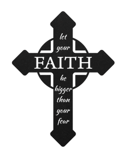 Faith Bigger Than Fear Cross Metal Sign Decor