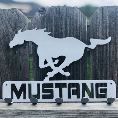 Mustang logo Key Rack Metal Art | Merica Metal Worx