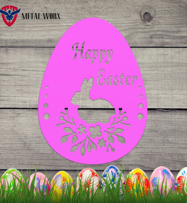 Easter Egg Happy Easter Metal Wall Decor – Merica Metal Worx