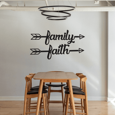 Family & Faith Metal Arrow Home Decor