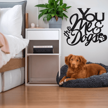 You, Me and the Dog or Dogs Metal Wall Decor