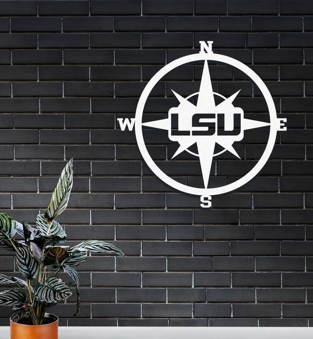 LSU Nautical Compass Metal Wall Decor | Merica Metal Worx